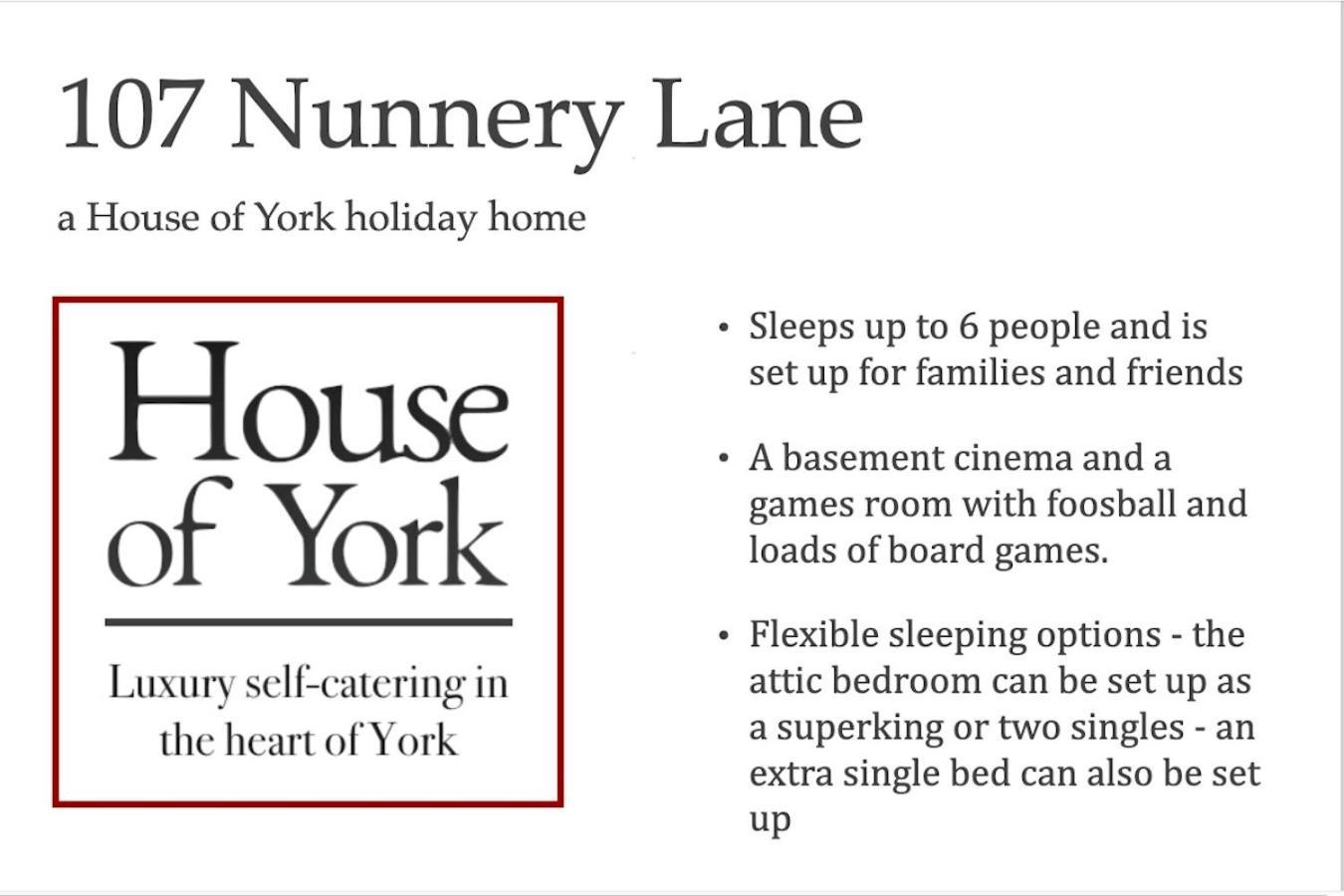 Spencer House & 107 & 109 Nunnery Lane Vila York Exterior foto