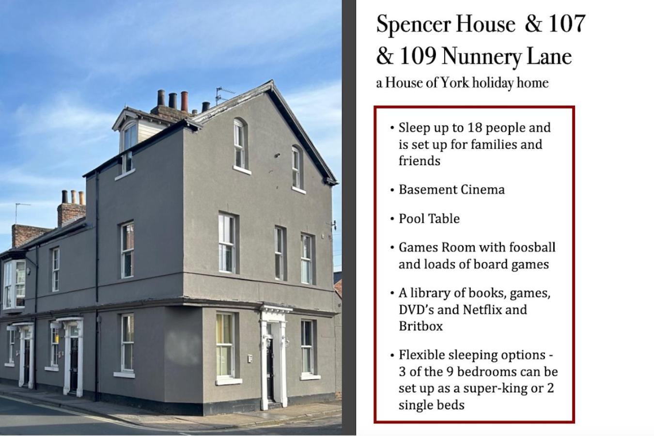 Spencer House & 107 & 109 Nunnery Lane Vila York Exterior foto